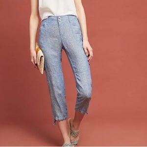 Sanctuary x Anthropologie chambray cargo crop jogger, 27